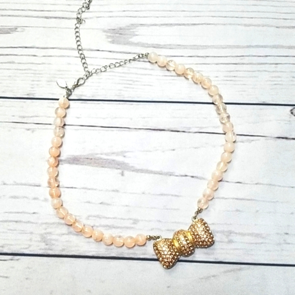 Cookie Lee bow rose gold necklace 🍭🍬🍨